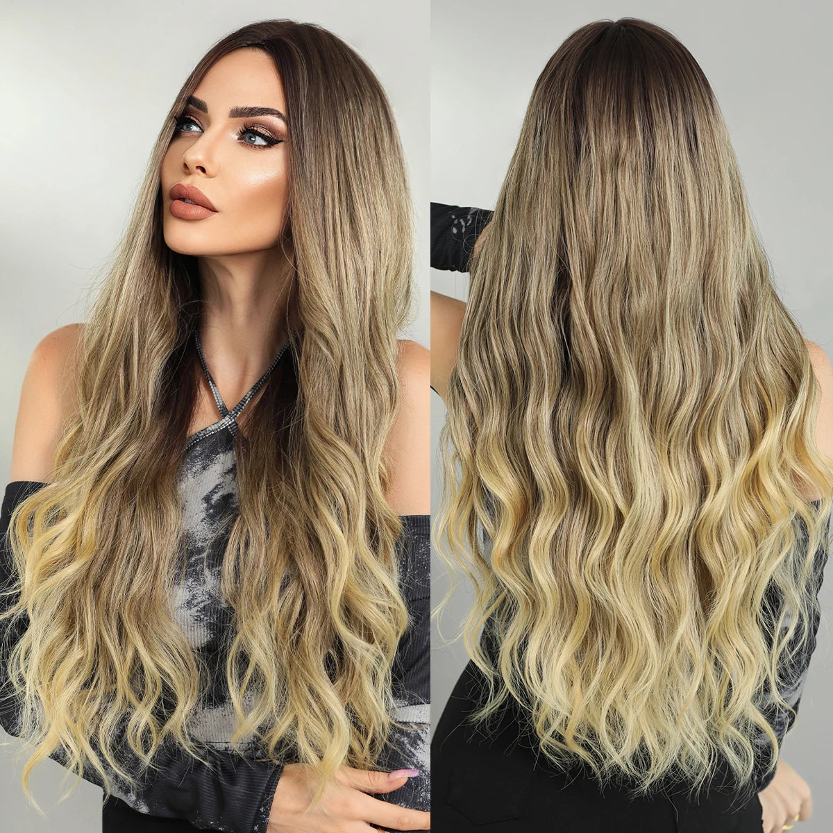 Long Straight Synthetic Wig with Bangs – Heat Resistant