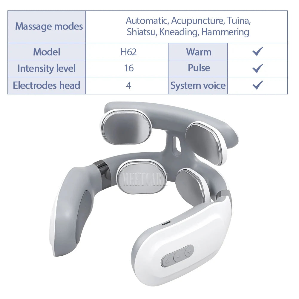 Wireless TENS Neck & Shoulder Massager – Pain Relief & Heating