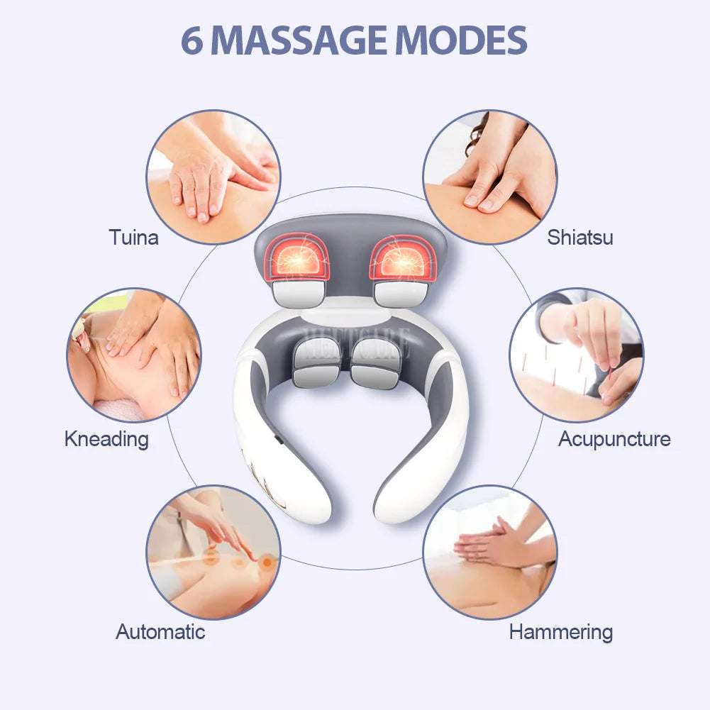 Wireless TENS Neck & Shoulder Massager – Pain Relief & Heating