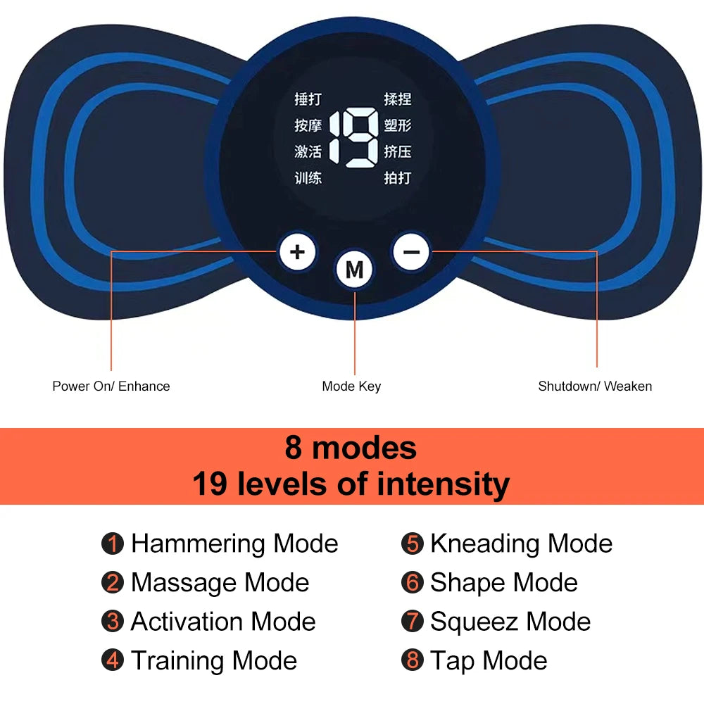 Mini Electric Neck Massager – Muscle Stimulator & Remote Control