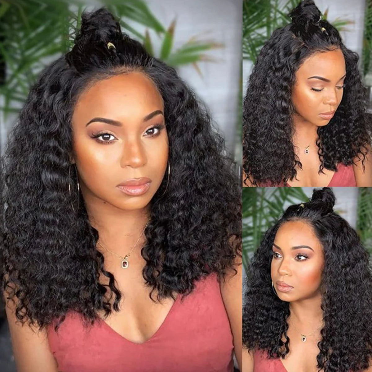 Deep Wave Bob Lace Front Wig – 180% Density, Pre-Plucked