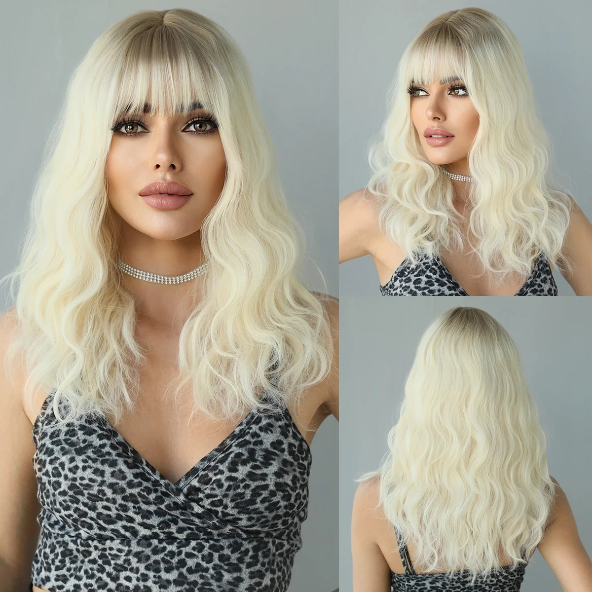 Long Straight Synthetic Wig with Bangs – Heat Resistant