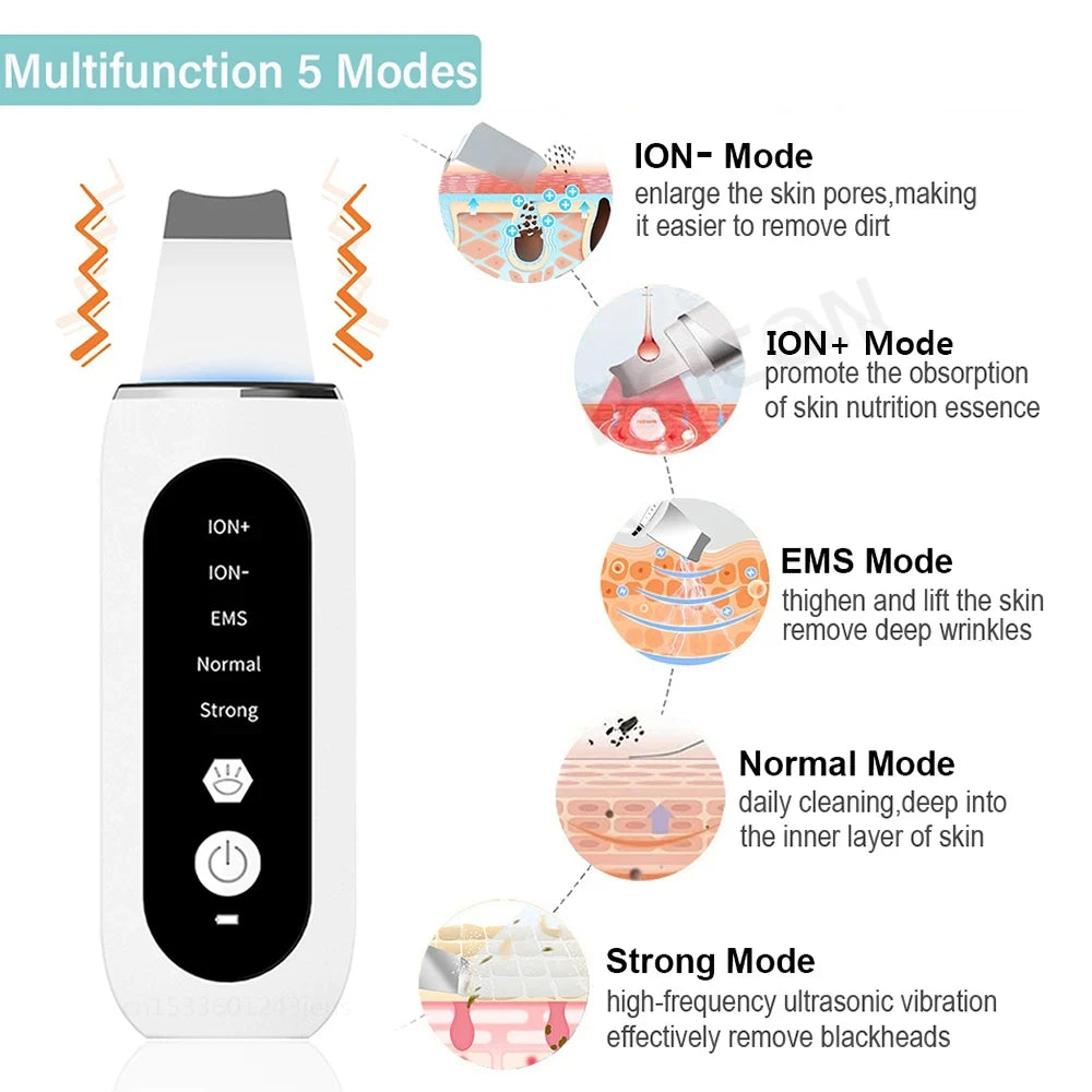 Ultrasonic Skin Scrubber – Deep Pore Cleansing & Blackhead Removal