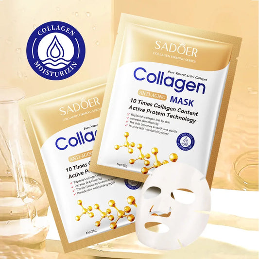 10pcs Collagen Face Mask – Anti-Wrinkle & Hydrating