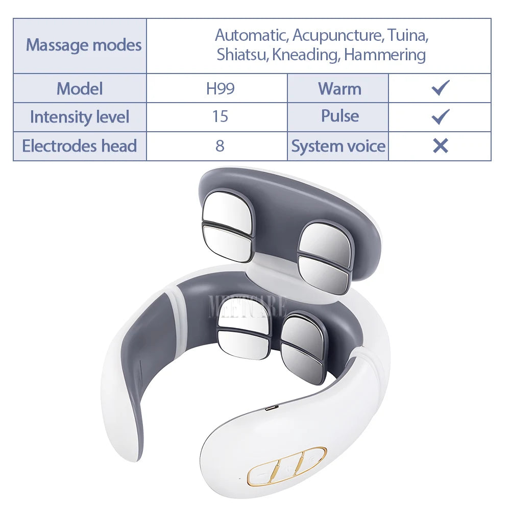 Wireless TENS Neck & Shoulder Massager – Pain Relief & Heating