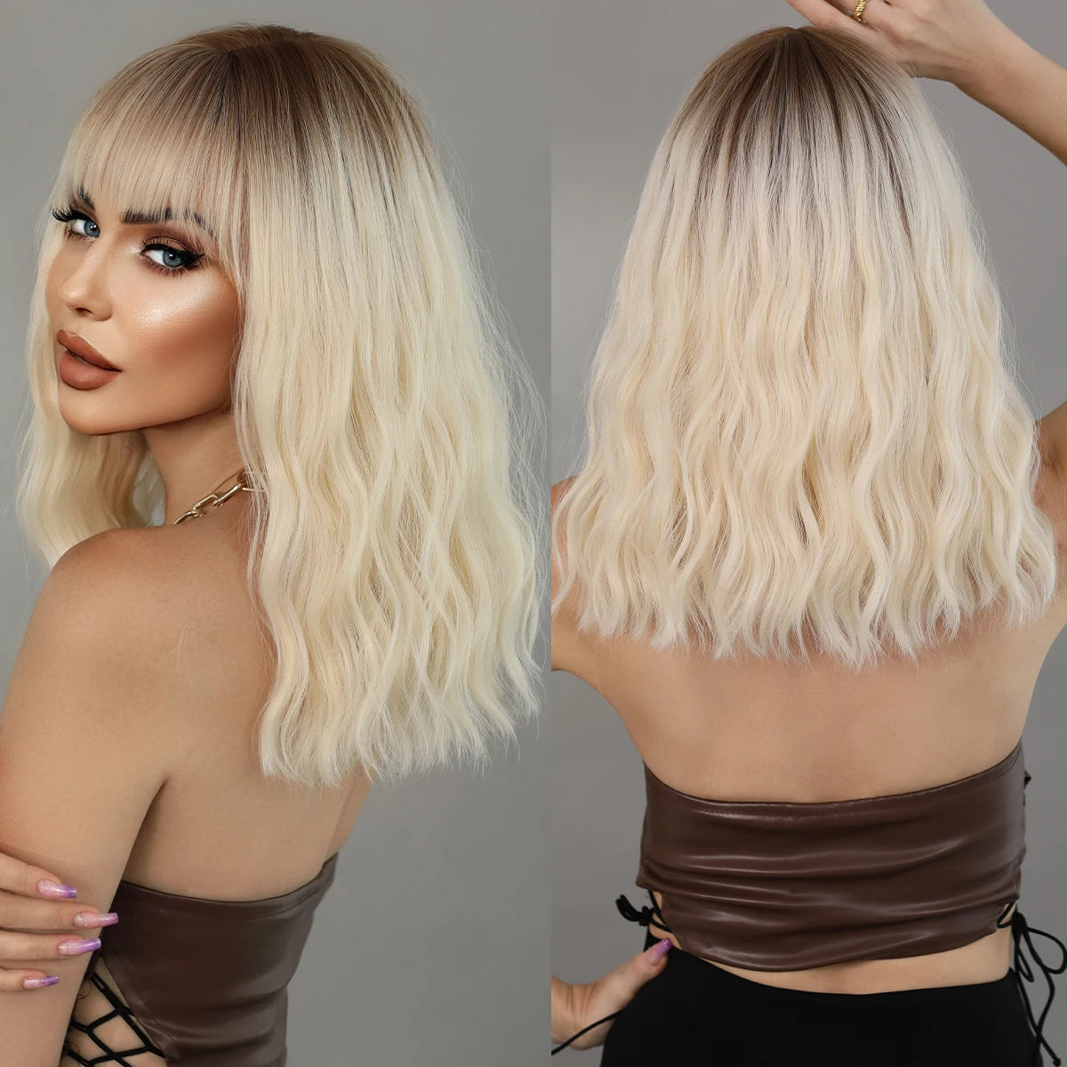 Long Straight Synthetic Wig with Bangs – Heat Resistant