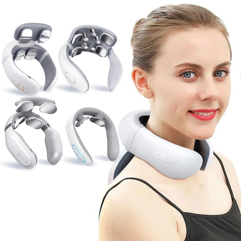 Wireless TENS Neck & Shoulder Massager – Pain Relief & Heating