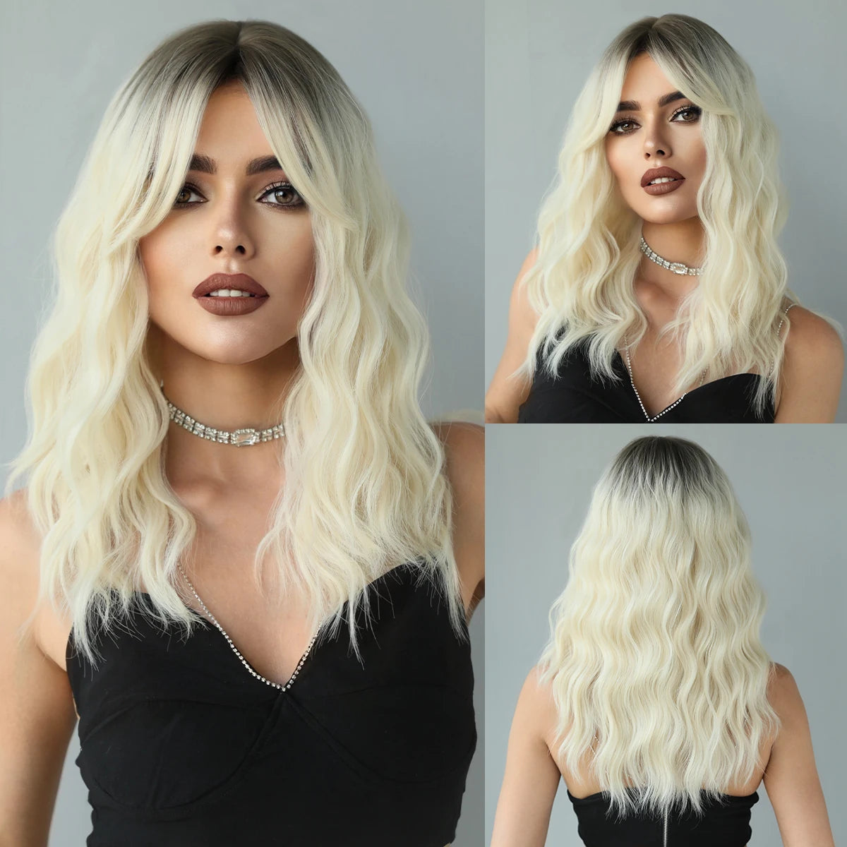 Long Straight Synthetic Wig with Bangs – Heat Resistant