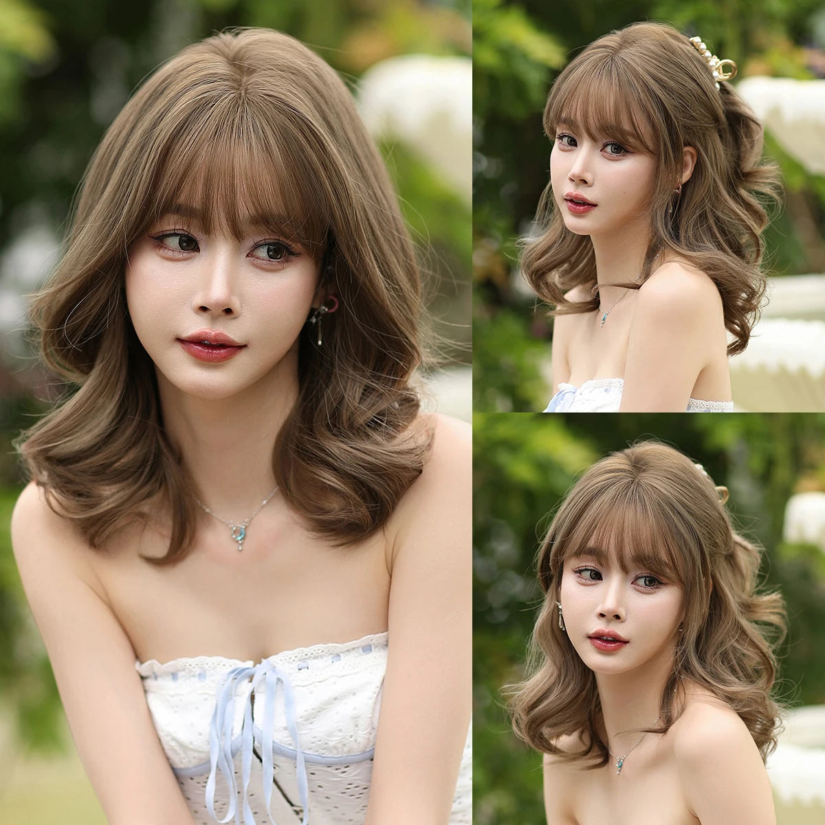 Short Wavy Dark Brown Synthetic Wig – Heat Resistant