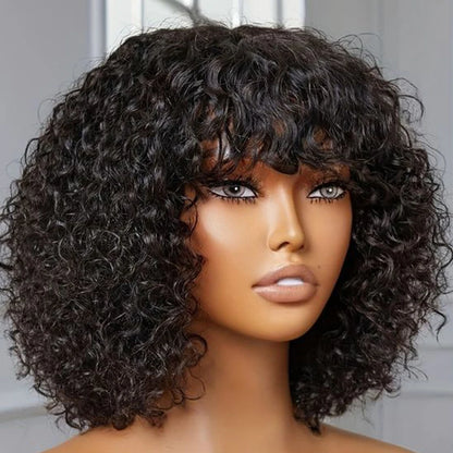 Jerry Curly Short Bob Wig – Glueless, Honey Blonde Highlights