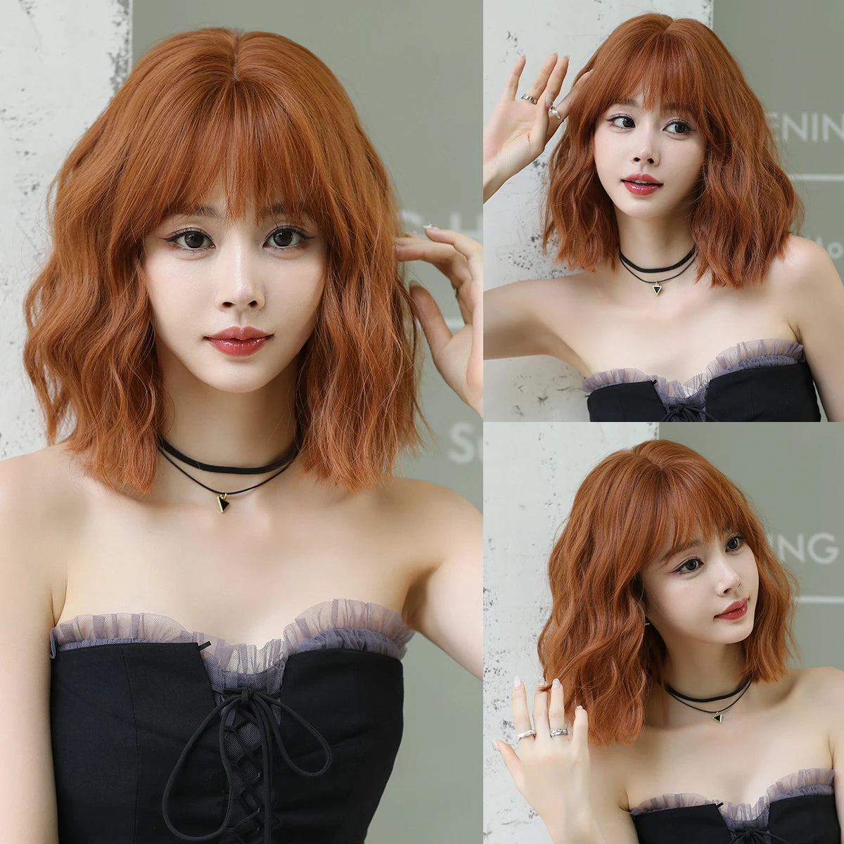 Short Wavy Dark Brown Synthetic Wig – Heat Resistant