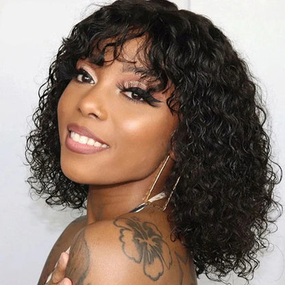 Jerry Curly Short Bob Wig – Glueless, Honey Blonde Highlights