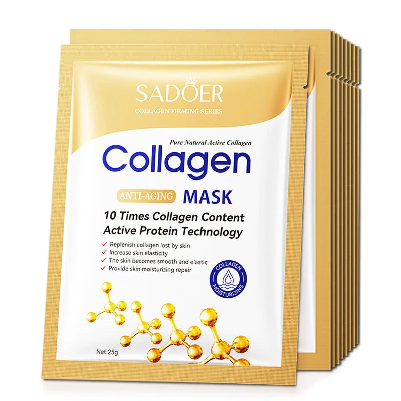 10pcs Collagen Face Mask – Anti-Wrinkle & Hydrating