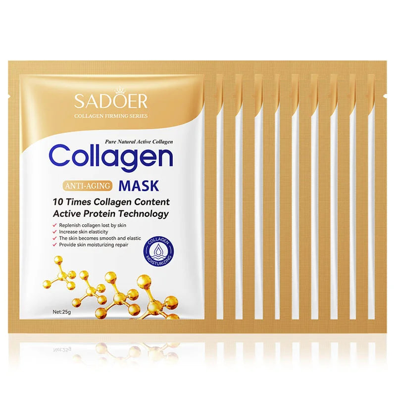 10pcs Collagen Face Mask – Anti-Wrinkle & Hydrating