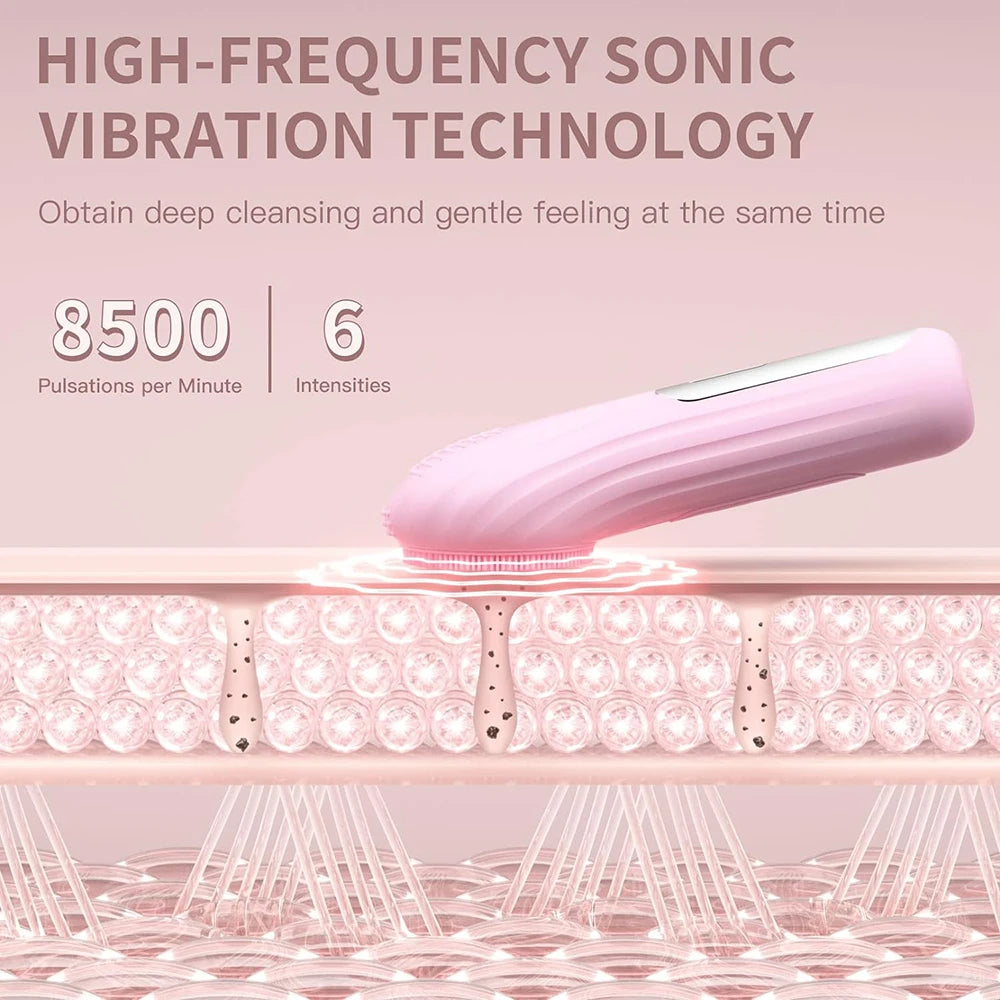 Sonic Waterproof Facial Cleansing Brush – Deep Clean & Exfoliation