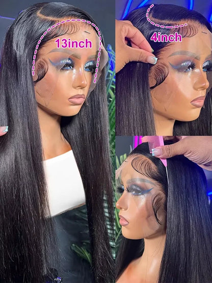 13x4 13x6 HD Transparent Straight Lace Front Wigs