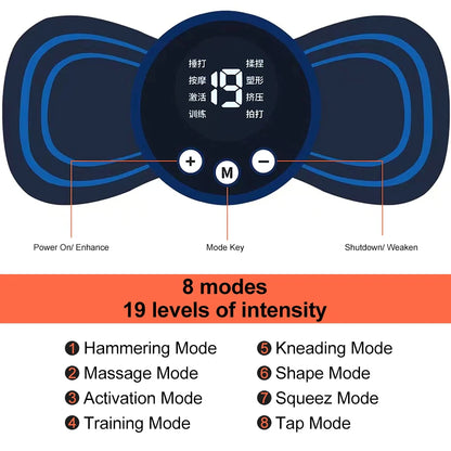 Mini Electric Neck Massager – Muscle Stimulator & Remote Control