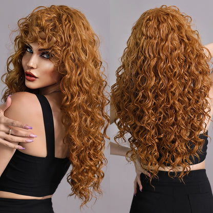 Long Straight Synthetic Wig with Bangs – Heat Resistant