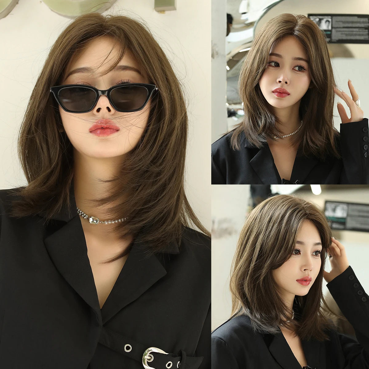 Short Wavy Dark Brown Synthetic Wig – Heat Resistant