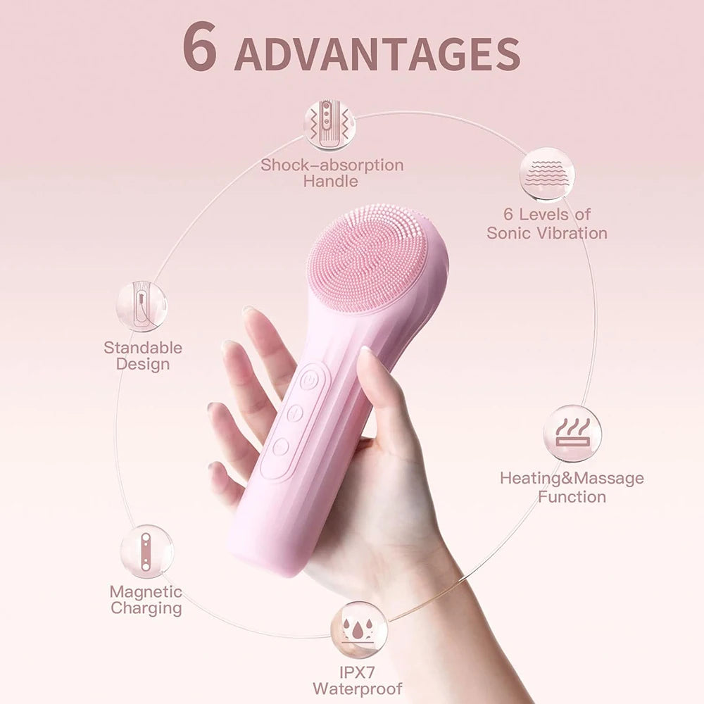 Sonic Waterproof Facial Cleansing Brush – Deep Clean & Exfoliation