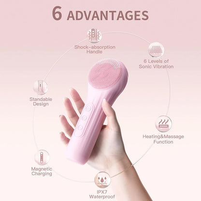 Sonic Waterproof Facial Cleansing Brush – Deep Clean & Exfoliation