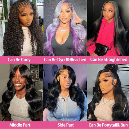 Body Wave Lace Front Human Hair Wig – 32/36 Inch, Pre-Plucked