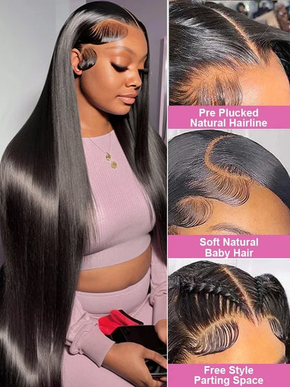 13x4 13x6 HD Transparent Straight Lace Front Wigs