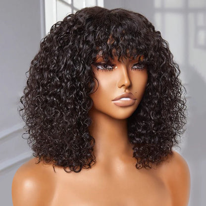 Jerry Curly Short Bob Wig – Glueless, Honey Blonde Highlights
