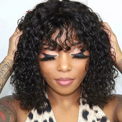 Jerry Curly Short Bob Wig – Glueless, Honey Blonde Highlights
