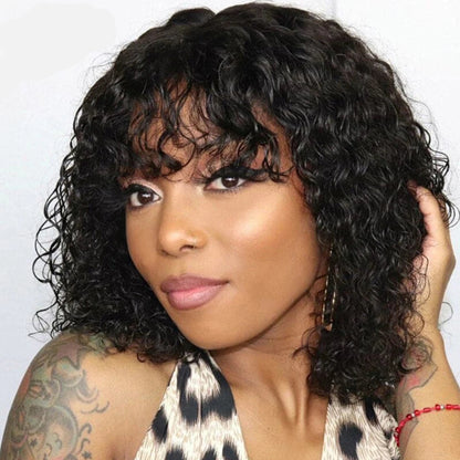 Jerry Curly Short Bob Wig – Glueless, Honey Blonde Highlights