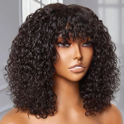 Jerry Curly Short Bob Wig – Glueless, Honey Blonde Highlights